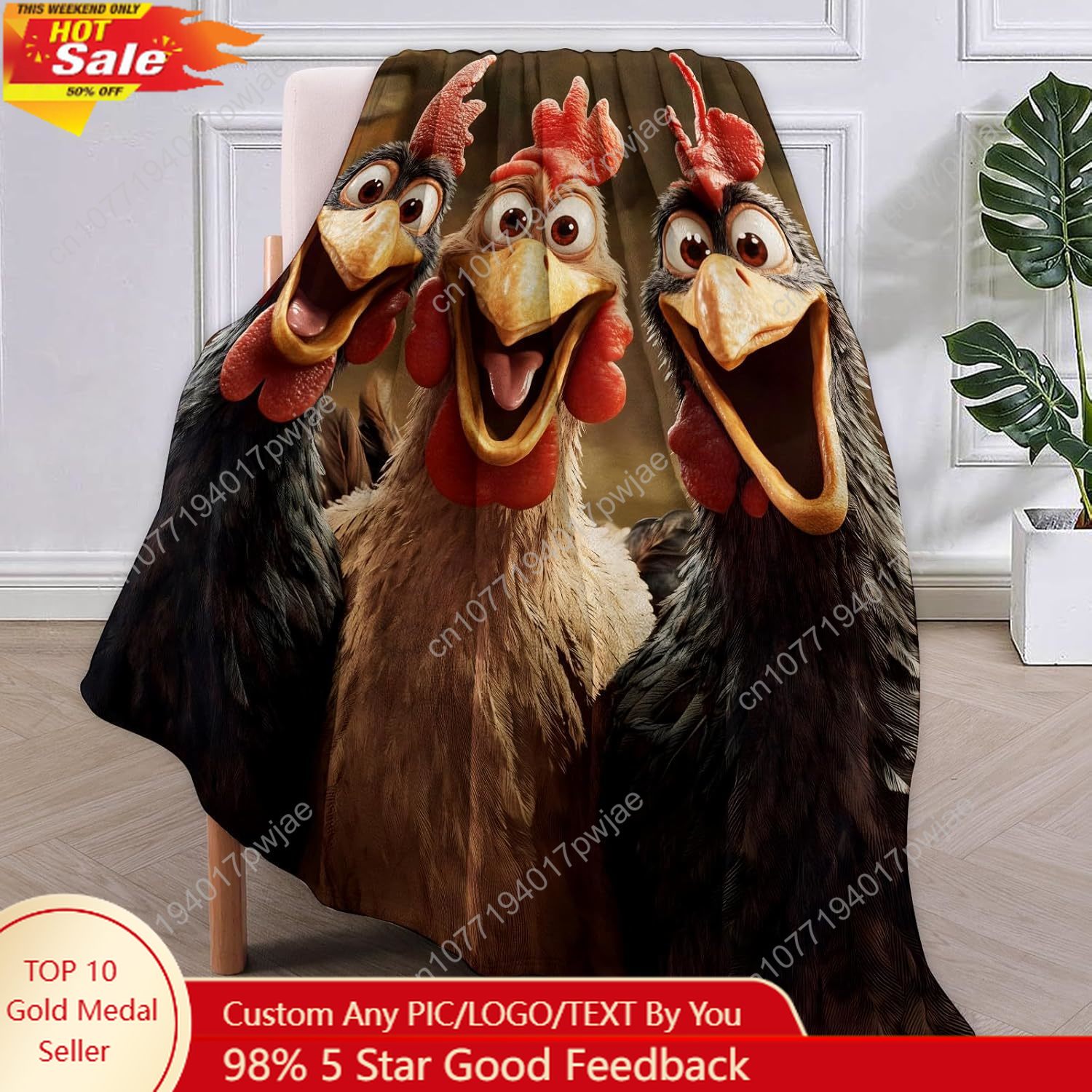Home Textiles & Decorations - Cobertor de galinhas presentes para mulheres,