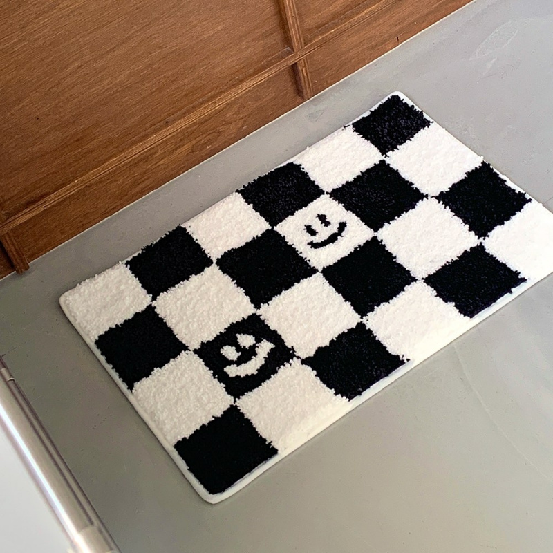 Home Textiles Plaid - Tapete de Porta com Estampa Xadrez