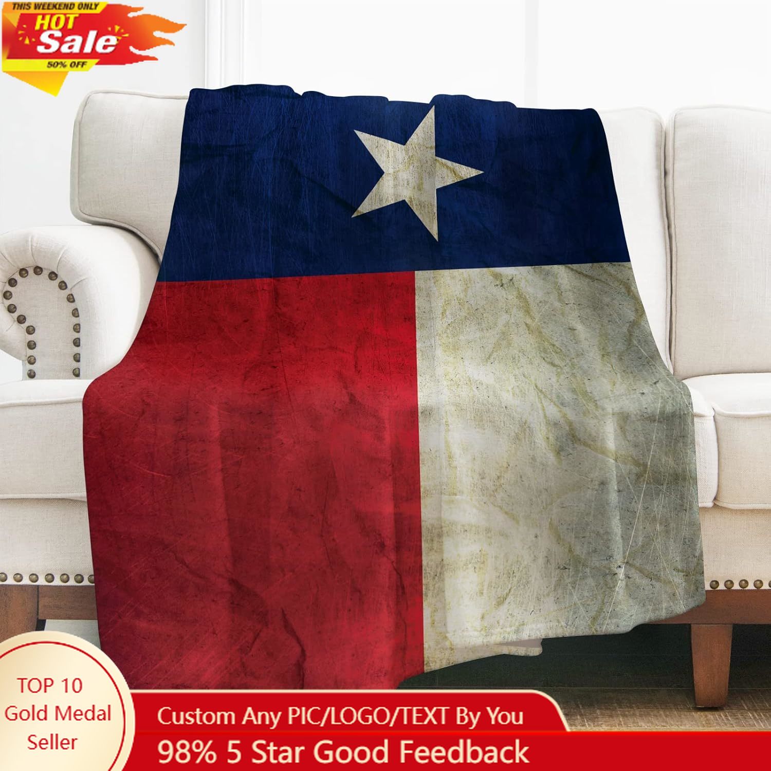 Home Textiles & Decorations - Levens texas bandeira lance cobertor presentes