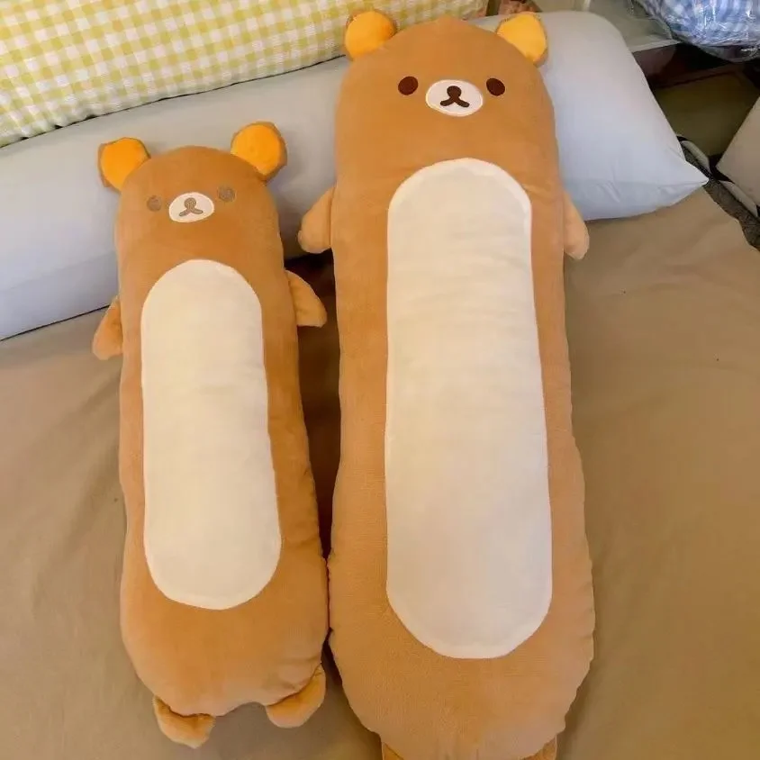 Bolster Pillow Long - Almofada Cilíndrica Rilakkuma - Urso Marrom