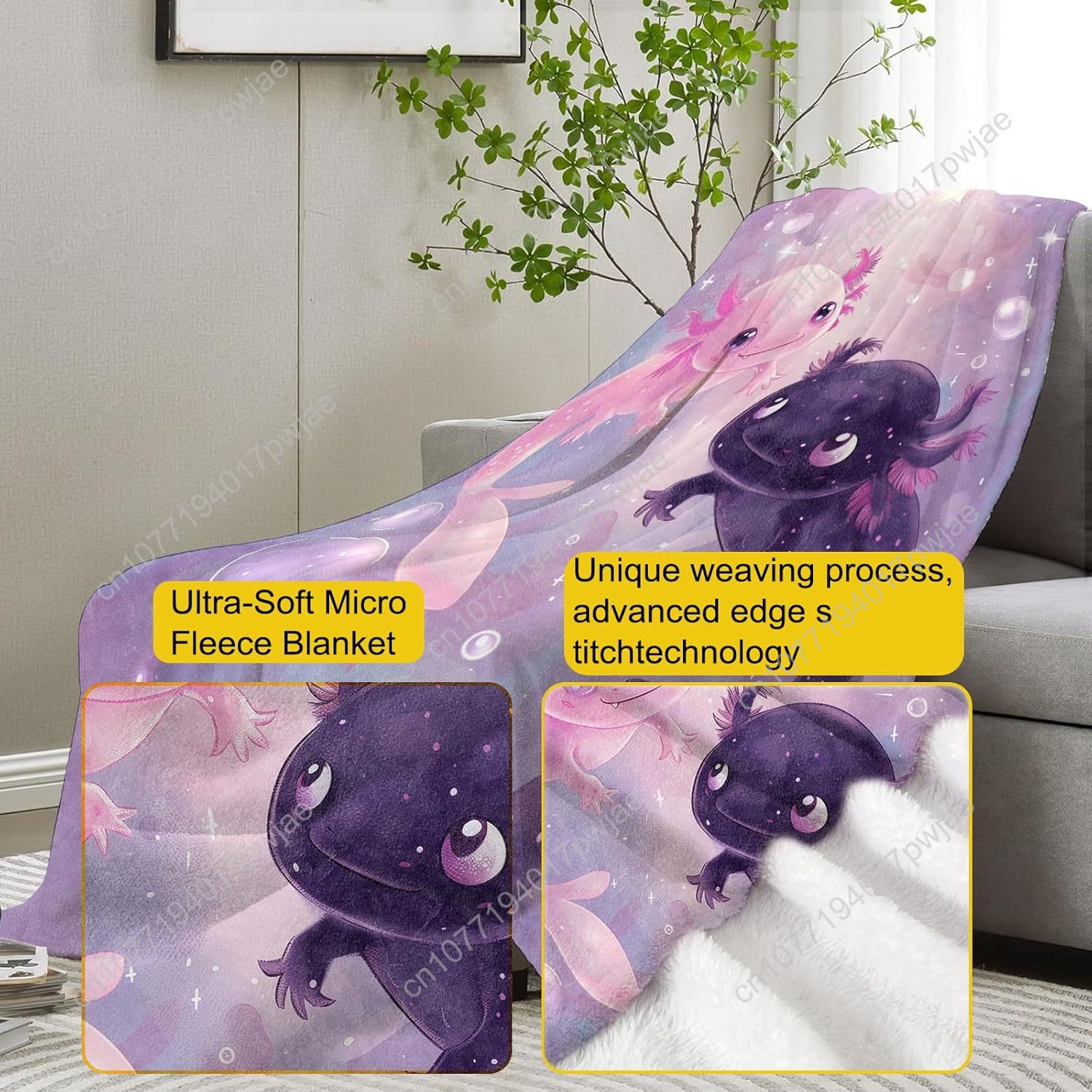 Axolotl cobertor bonito axolot - Home Textiles & Decorations avaliação e preço