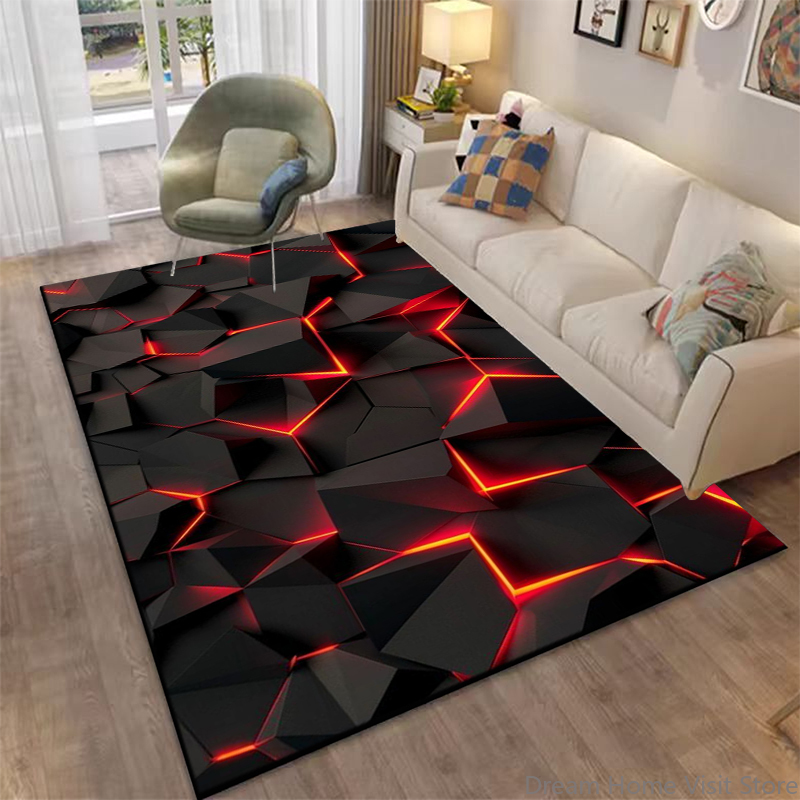 Tapete Geométrico Abstrato 3D  - Home Textiles Plaid avaliação e preço