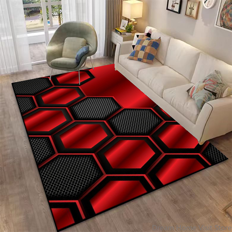 Tapete Geométrico Abstrato 3D  - Home Textiles Plaid avaliação e preço