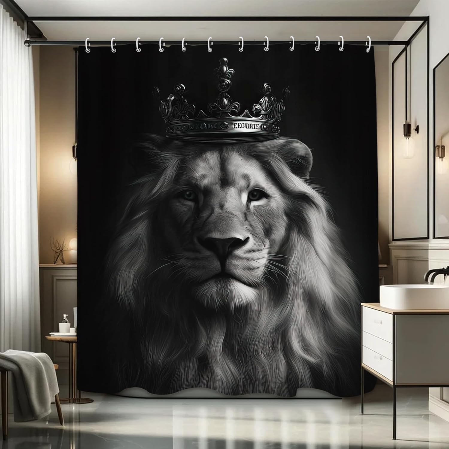 Cortina de Chuveiro Rei Leão M - Home Textiles Luxury Curtains avaliação e preço