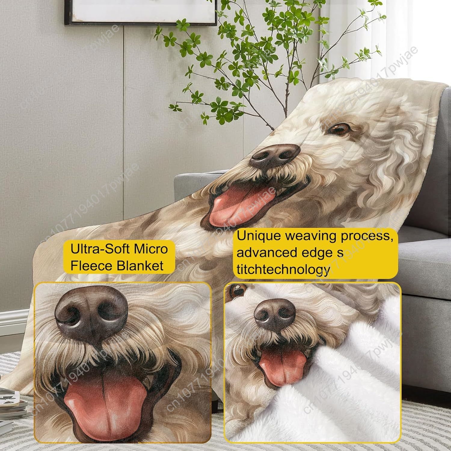 Cobertor de retrato de poodle  - Home Textiles & Decorations avaliação e preço