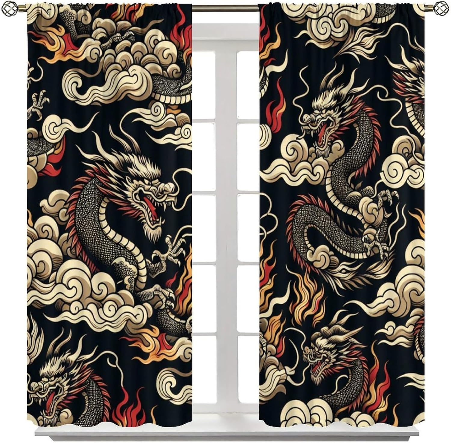 Cortina Luxuosa de Dragão Asiá - Home Textiles Luxury Curtains avaliação e preço