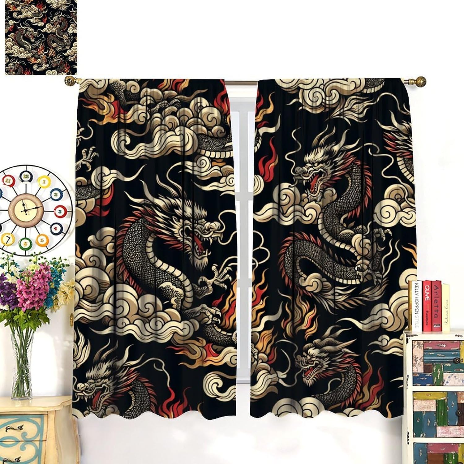 Cortina Luxuosa de Dragão Asiá - Home Textiles Luxury Curtains avaliação e preço