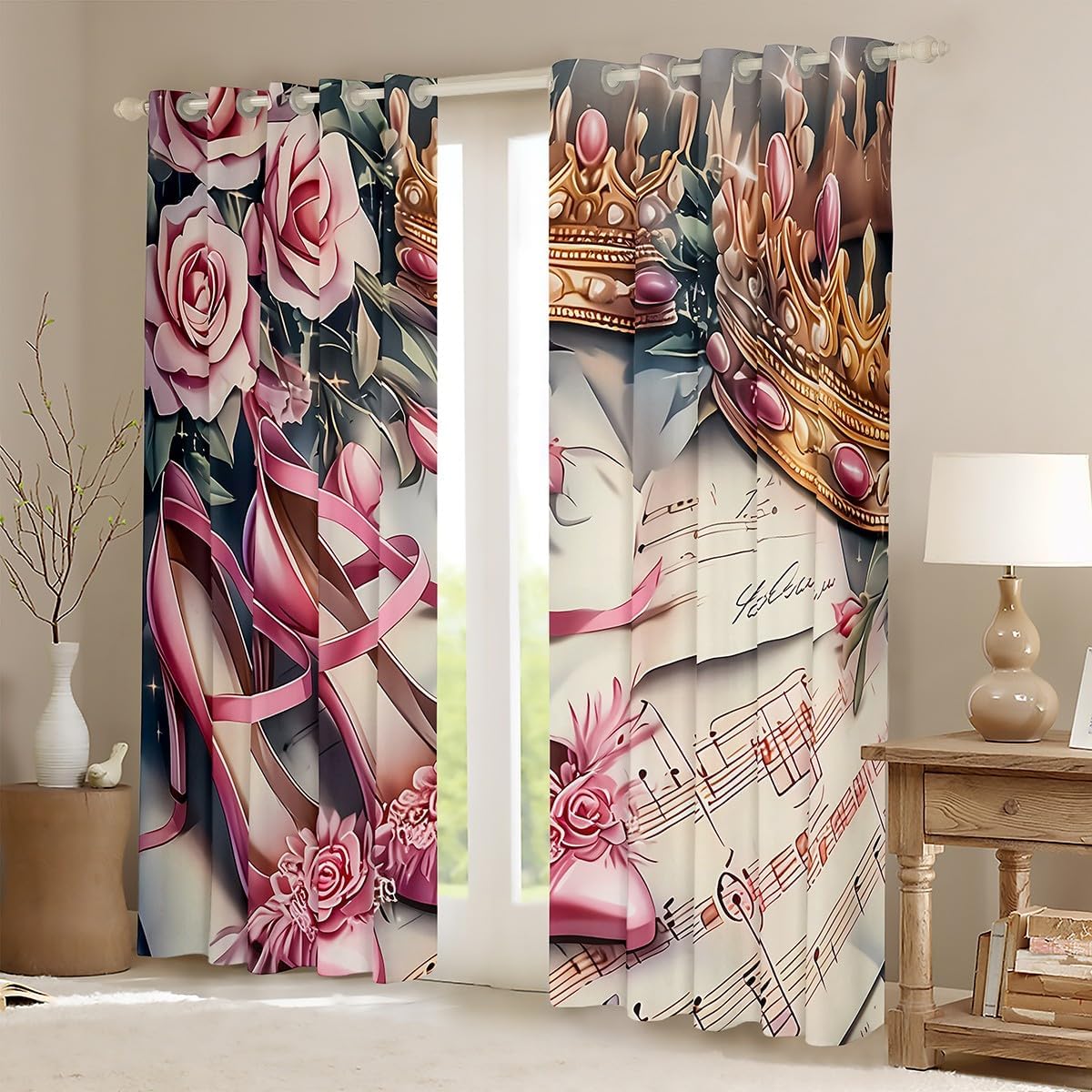 Cortina de Chão com Rosas Cor- - Home Textiles Luxury Curtains avaliação e preço