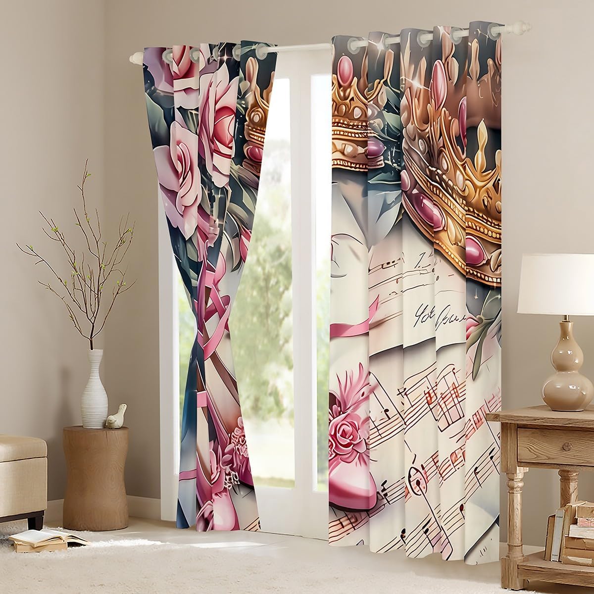 Cortina de Chão com Rosas Cor- - Home Textiles Luxury Curtains avaliação e preço